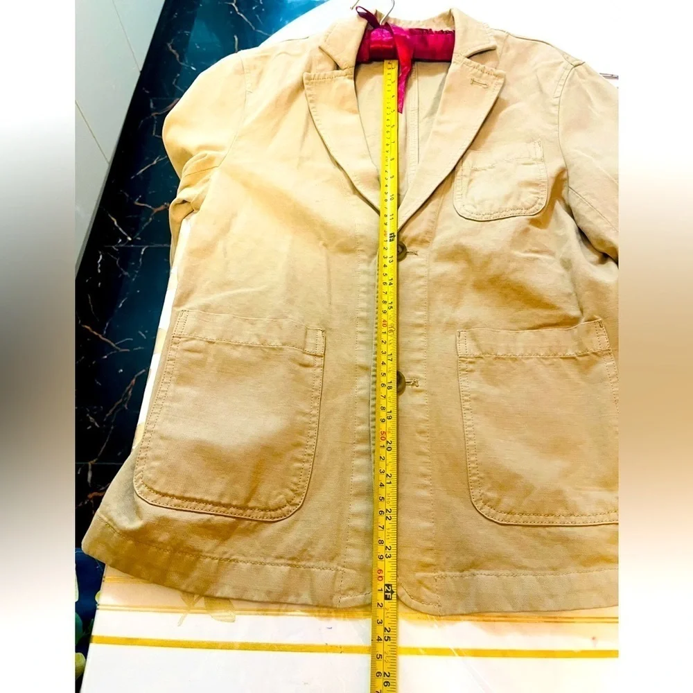 Girls Junior Cotton Jacket Blazer Beige Size 14